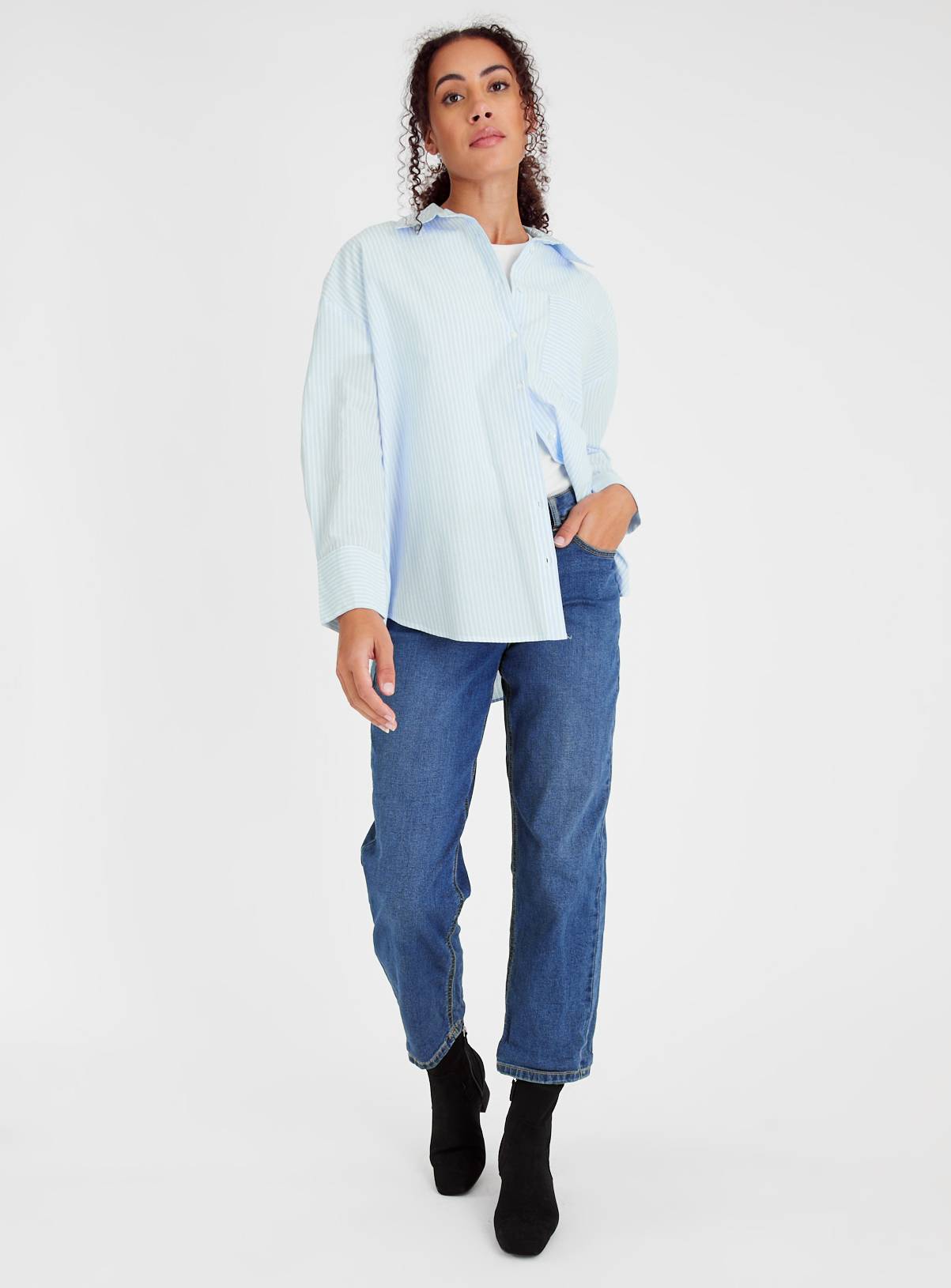 Blue Stripe Poplin Shirt 14 - Image 2